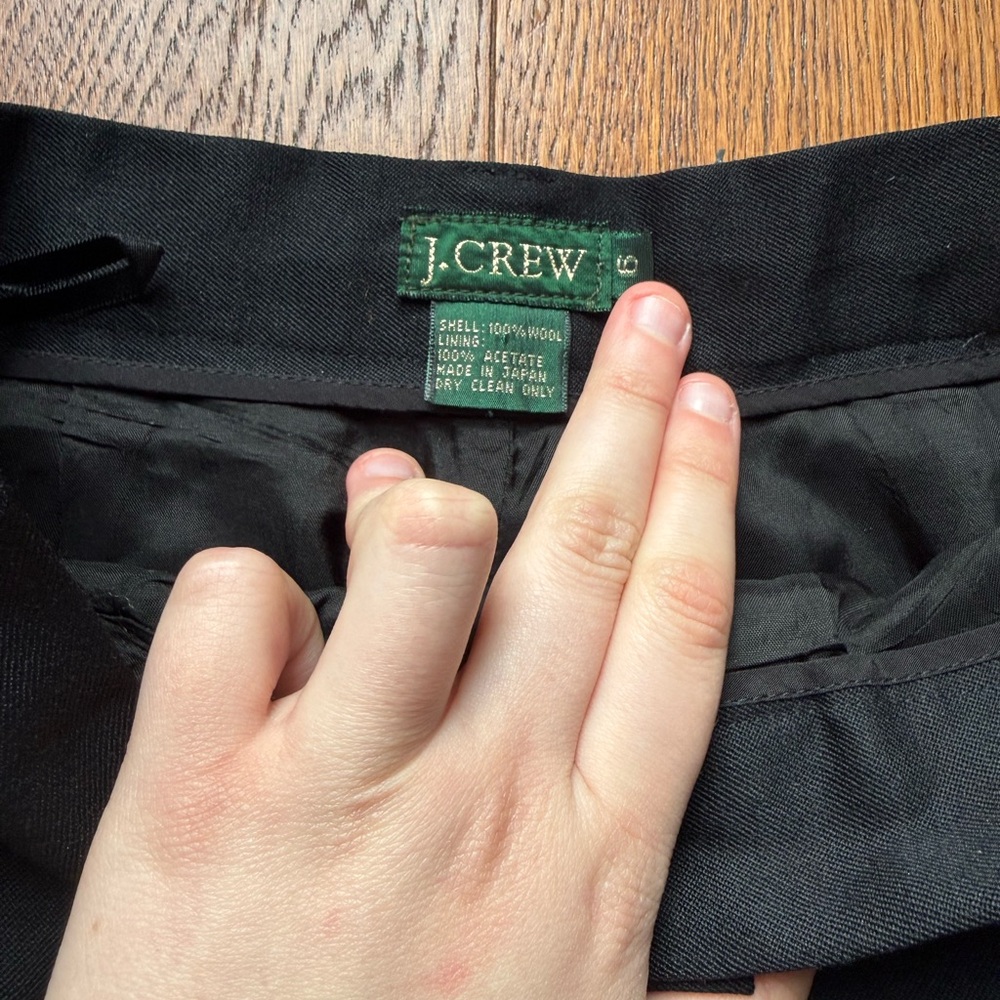 Vintage 90s J. Crew Black wool pleated trousers size 6 - Picture 6 of 12
